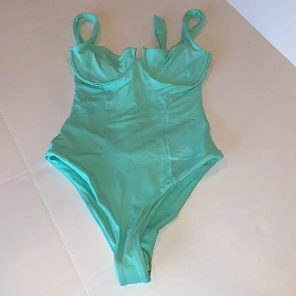 L*Space NEW Kendal OP Classic teal green underwire one piece swimsuit small - Picture 9 of 12